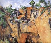 Paul Cezanne landscape rocks oil